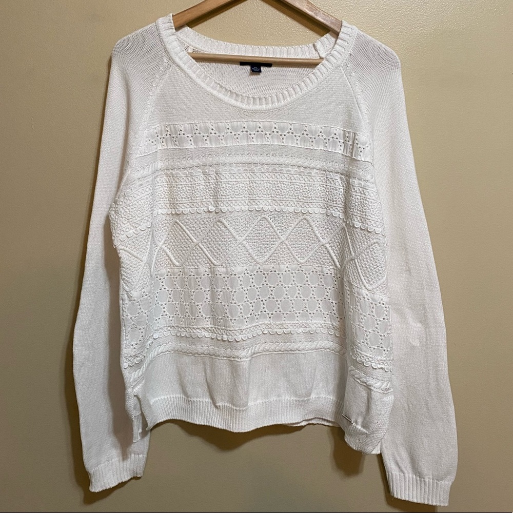 Tommy Hilfiger White Knit Pullover Sweater Sz XXL